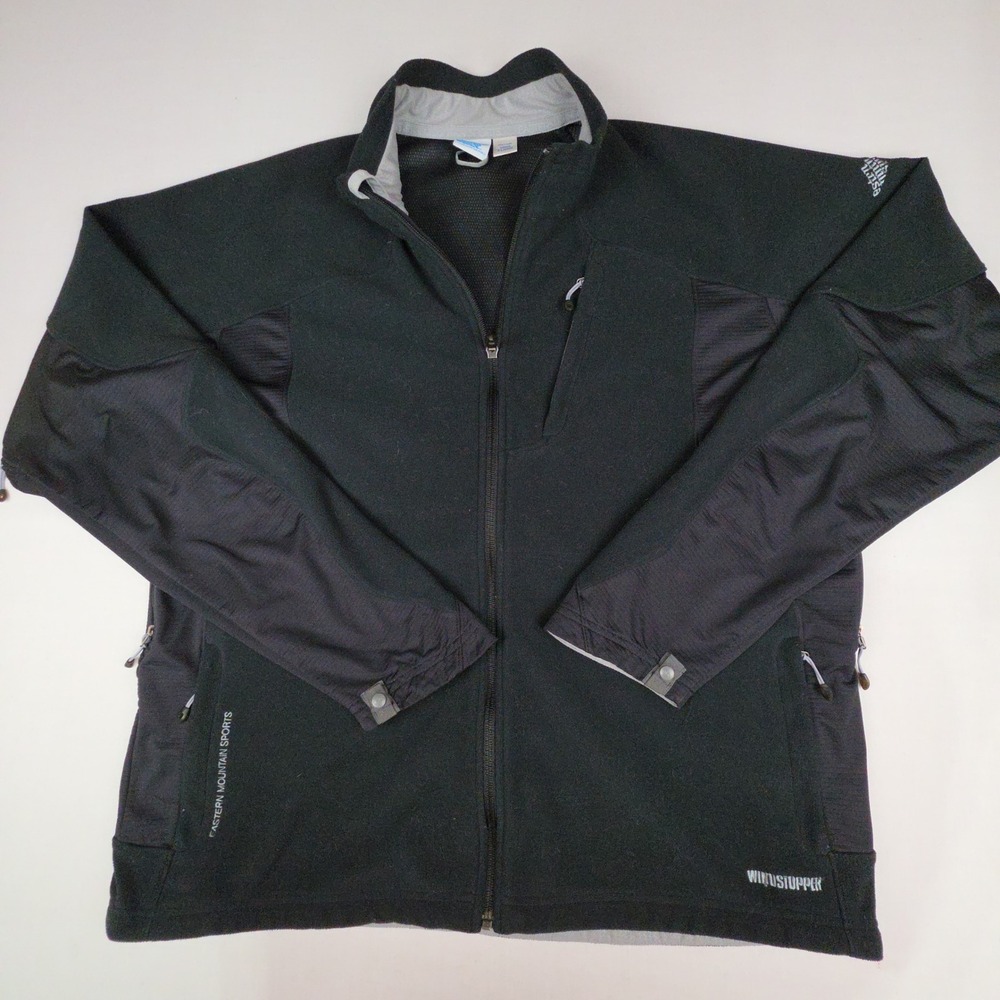 EMS Eastern Mountain Sports Fleece Windstopper Jacket Mens XL Black Gore Tech